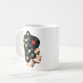 Stilisierte Retro-Vinyl-Schallplattenposter-Kunst Kaffeetasse (Vorderseite Links)