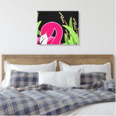 Stilisierte rosa Flamingo Leinwanddruck (Insitu (Schlafzimmer))