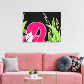 Stilisierte rosa Flamingo Leinwanddruck (Insitu (Wohnzimmer))