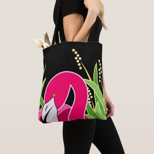 Stilisierte rosa Flamingo Tasche (Von Nahem)