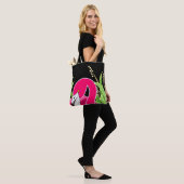 Stilisierte rosa Flamingo Tasche (Am Model)