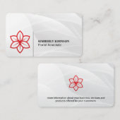 Stilisierte Rote Blume Visitenkarte (Vorne/Hinten)