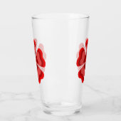 Stilisierte rote Retro-Blume Glas (Links)