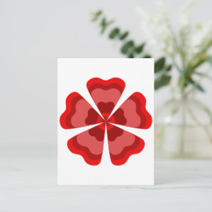 Stilisierte rote Retro-Blume Postkarte
