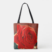 Stilisierte Rote Rose Tote Bag Tasche (Rückseite)