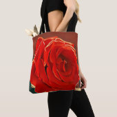 Stilisierte Rote Rose Tote Bag Tasche (Von Nahem)