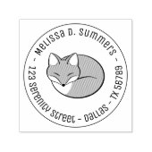 Stilisierte Schlaffox-Runde-Adresse 1 Permastempel (Design)