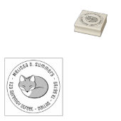 Stilisierte Schlaffox-Runde-Adresse 3 Gummistempel (Stempel)