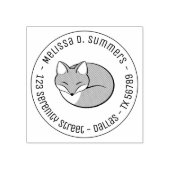 Stilisierte Schlaffox-Runde-Adresse 3 Gummistempel (Prägung)