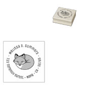 Stilisierte Schlaffox-Runde-Adresse 4 Gummistempel (Stempel)