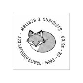 Stilisierte Schlaffox-Runde-Adresse 4 Gummistempel (Prägung)