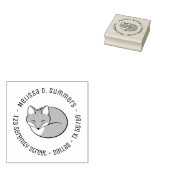 Stilisierte Schlaffox-Runde-Adresse 4 Gummistempel (Stempel)