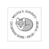 Stilisierte Schlaffox-Runde-Adresse 4 Gummistempel (Prägung)