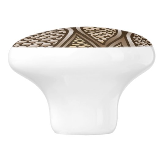 Stilisierte Schlangenhaut Keramikknauf (Seitenansicht)