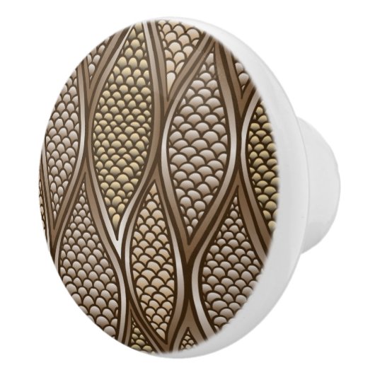 Stilisierte Schlangenhaut Keramikknauf (Rechts)