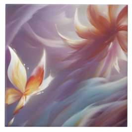 Stilisierte Schmetterlinge und Blume Fliese