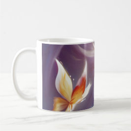 Stilisierte Schmetterlinge und Blume Kaffeetasse