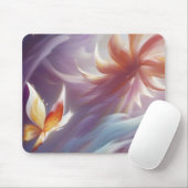 Stilisierte Schmetterlinge und Blume Mousepad (Mit Mouse)