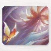 Stilisierte Schmetterlinge und Blume Mousepad (Vorne)