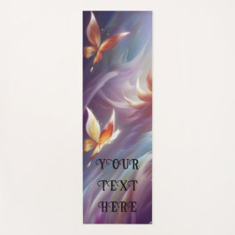 Stilisierte Schmetterlinge und Blume nach Maß Yogamatte