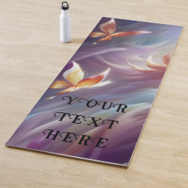 Stilisierte Schmetterlinge und Blume nach Maß Yogamatte