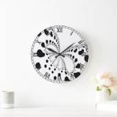 Stilisierte Schmetterlingsbilder Große Wanduhr (Zuhause)