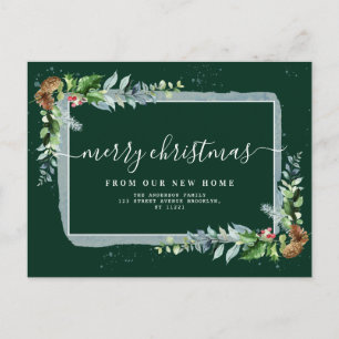 stilisierte Schrift Frohe Weihnachten Umzugsankünd