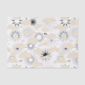 Stilisierte schwarze Sonnen hinter texturierten Br Seidenpapier (Vorderseite)