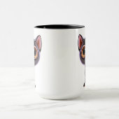 Stilisierte sitzende schwarze Katze Tasse (Zentrum)