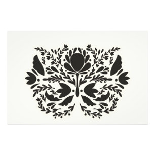 Stilisierte skandinavische Blumenmuster Fotodruck
