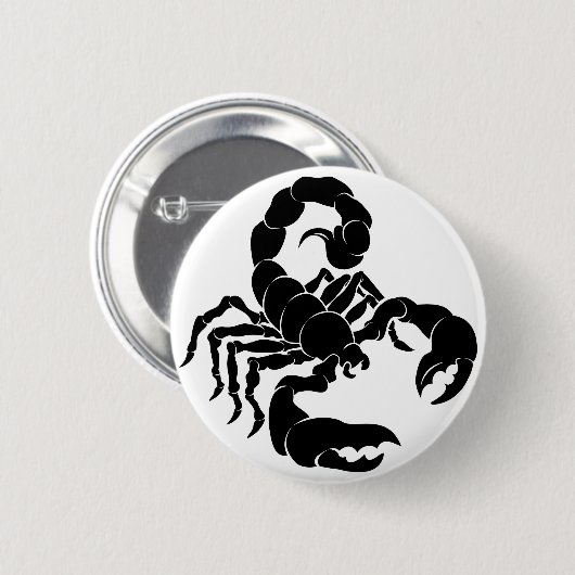 Stilisierte Skorpionsillustration Button (Vorne & Hinten)