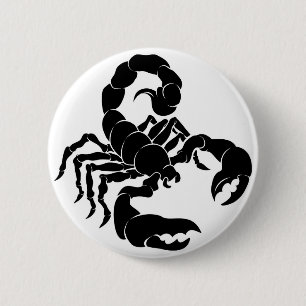 Stilisierte Skorpionsillustration Button