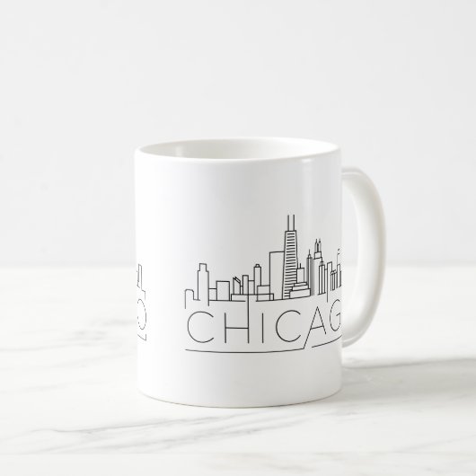 Stilisierte Skyline Chicagos Kaffeetasse (VorderseiteRechts)