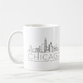 Stilisierte Skyline Chicagos Kaffeetasse (Links)