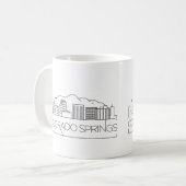 Stilisierte Skyline Colorado Springss Kaffeetasse (Vorderseite Links)