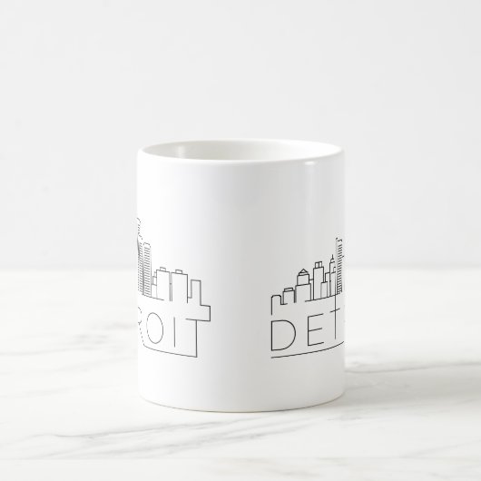 Stilisierte Skyline Detroits Kaffeetasse (Mittel)