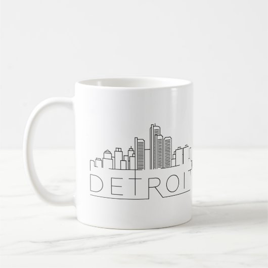 Stilisierte Skyline Detroits Kaffeetasse (Links)