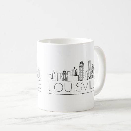 Stilisierte Skyline Louisvilles Kaffeetasse (VorderseiteRechts)