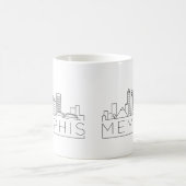 Stilisierte Skyline Memphis, Tennessee Kaffeetasse (Mittel)