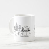 Stilisierte Skyline Nashvilles Tennessee Kaffeetasse (Vorderseite Links)
