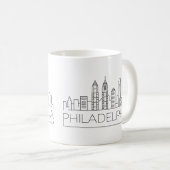 Stilisierte Skyline Philadelphias Kaffeetasse (VorderseiteRechts)