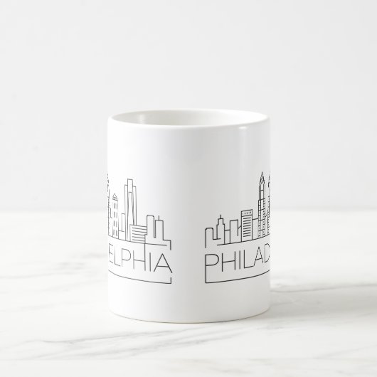Stilisierte Skyline Philadelphias Kaffeetasse (Mittel)