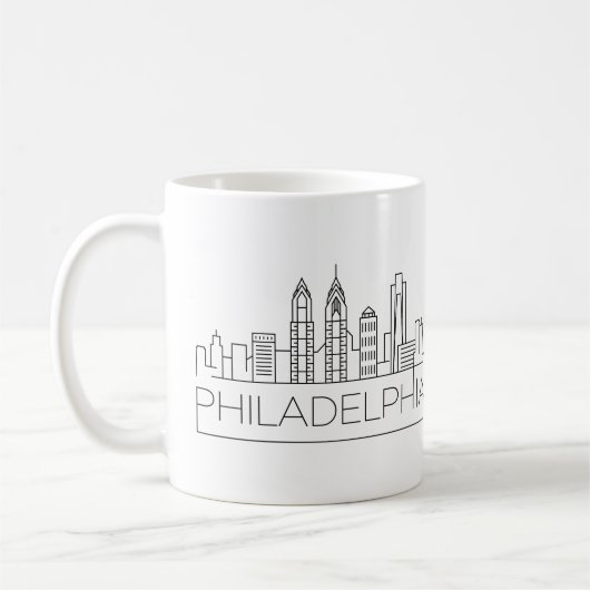 Stilisierte Skyline Philadelphias Kaffeetasse (Links)