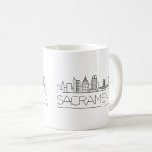 Stilisierte Skyline Sacramentos, Kalifornien Kaffeetasse (VorderseiteRechts)