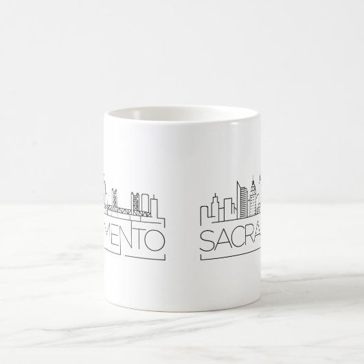 Stilisierte Skyline Sacramentos, Kalifornien Kaffeetasse (Mittel)