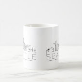 Stilisierte Skyline Seattles Kaffeetasse (Mittel)