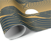 Stilisierte Sonne-Mond, dunkle Meeresdarstellung. Geschenkpapier (Rolleneckpunkt)