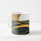 Stilisierte Sonne-Mond, dunkle Meeresdarstellung. Kaffeetasse (Vorderseite Links)