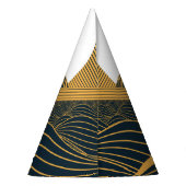 Stilisierte Sonne-Mond, dunkle Meeresdarstellung. Partyhütchen (Rückseite)