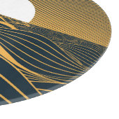 Stilisierte Sonne-Mond, dunkle Meeresdarstellung. Schneidebrett (Ecke)